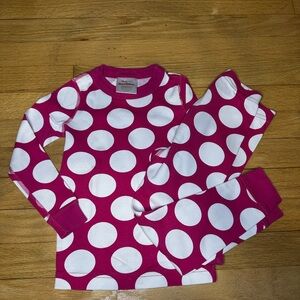 Hanna Andersson Pink and White Polka Dot Kids Pajama Set